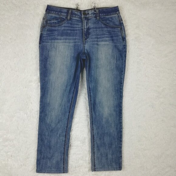Democracy Womens Jeans Skinny Ankle Blue Denim Medium Wash "Ab"solution 8 - Picture 1 of 11